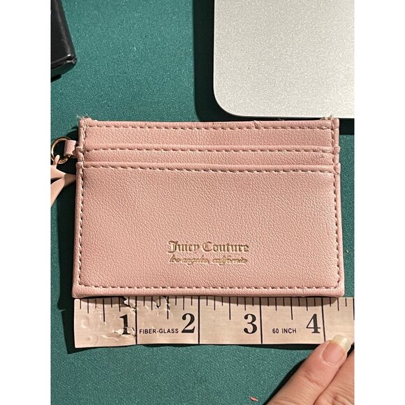 Juicy Couture Pink Card Holder Wallet With Gold Logo Detailing& "J"Charm Keyring - Picture 8 of 11